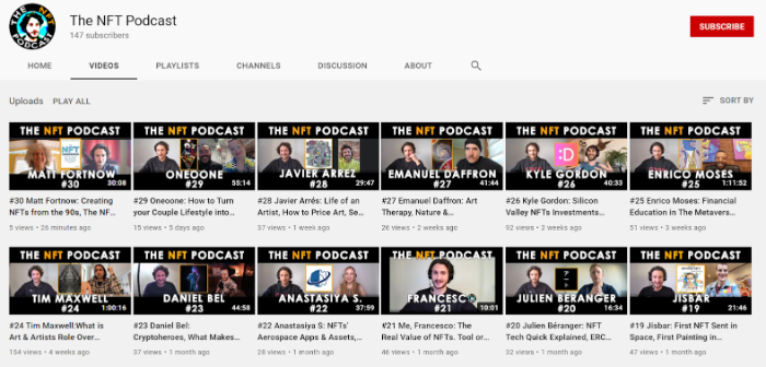 nft podcast is another best nft youtube channel